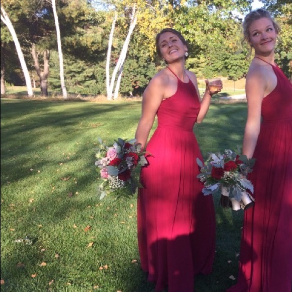 Azazie Kailyn Bridesmaid Dress in Burgundy size 6 - Picture 8 of 8